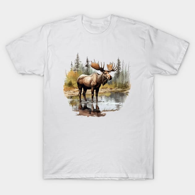 Wild Moose T-Shirt by zooleisurelife